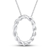 Thumbnail Image 4 of Circle of Gratitude Diamond Necklace 1/8 ct tw Round-cut 10K White Gold 19"