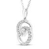 Thumbnail Image 2 of Encircled by Love Diamond Necklace 1/3 ct tw Round-cut 10K White Gold 18"