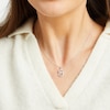 Thumbnail Image 4 of Encircled by Love Diamond Necklace 1/3 ct tw Round-cut 10K White Gold 18"