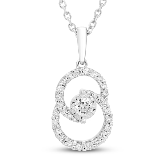 Encircled by Love Diamond Necklace 1/4 ct tw Round-cut Sterling Silver 18"