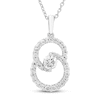 Thumbnail Image 0 of Encircled by Love Diamond Necklace 1/2 ct tw Round-cut 10K White Gold 18"