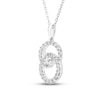 Thumbnail Image 1 of Encircled by Love Diamond Necklace 1/2 ct tw Round-cut 10K White Gold 18"