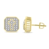 Thumbnail Image 1 of Men's Diamond Cross Stud Earrings 1/4 ct tw Round-cut 10K Yellow Gold
