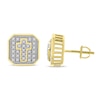 Thumbnail Image 2 of Men's Diamond Cross Stud Earrings 1/4 ct tw Round-cut 10K Yellow Gold