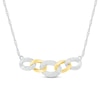 Thumbnail Image 1 of Diamond Necklace 1/10 ct tw Round-Cut 10K Yellow Gold & Sterling Silver 16.6"