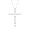 Thumbnail Image 0 of Diamond Cross Necklace 1/8 ct tw 10K White Gold 18"