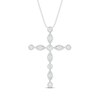 Thumbnail Image 1 of Diamond Cross Necklace 1/8 ct tw 10K White Gold 18"