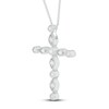 Thumbnail Image 2 of Diamond Cross Necklace 1/8 ct tw 10K White Gold 18"