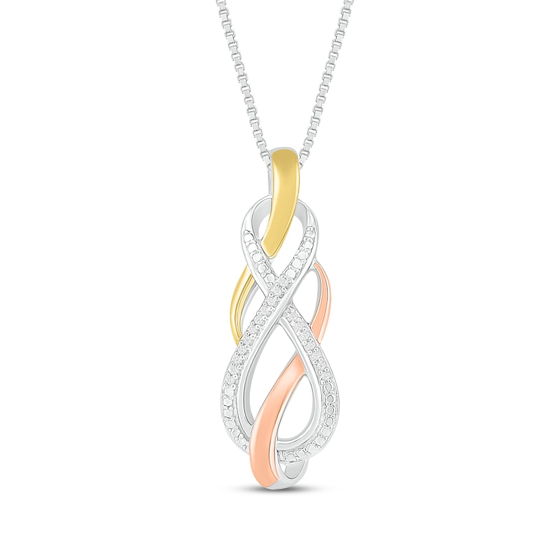 Main Image 1 of Diamond Infinity Necklace 1/20 ct tw Round-Cut 10K Two-Tone Gold & Sterling Silver 18"