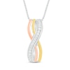 Thumbnail Image 0 of Diamond Infinity Necklace 1/10 ct tw Round-Cut 10K Two-Tone Gold & Sterling Silver 18"