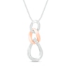 Thumbnail Image 1 of Diamond Necklace 1/8 ct tw Round-Cut 10K Rose Gold & Sterling Silver 18"