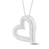 Thumbnail Image 2 of Diamond Heart Necklace 1/2 ct tw Round-Cut Sterling Silver 18"