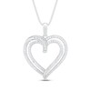 Thumbnail Image 1 of Diamond Heart Necklace 1/4 ct tw Round-Cut Sterling Silver 18"