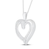 Thumbnail Image 2 of Diamond Heart Necklace 1/4 ct tw Round-Cut Sterling Silver 18"