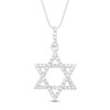Thumbnail Image 1 of Diamond Star of David Necklace 1/6 ct tw Round-Cut 10K White Gold 18"