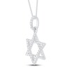 Thumbnail Image 1 of Diamond Star of David Necklace 1/6 ct tw Round-Cut 10K White Gold 18"