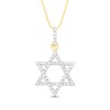 Thumbnail Image 1 of Diamond Star of David Necklace 1/6 ct tw Round-Cut 10K Yellow Gold 18"