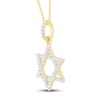 Thumbnail Image 1 of Diamond Star of David Necklace 1/6 ct tw Round-Cut 10K Yellow Gold 18"