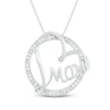 Thumbnail Image 1 of Diamond Heart Mom Necklace 1/10 ct tw 10K White Gold 18"
