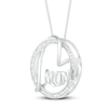 Thumbnail Image 2 of Diamond Heart Mom Necklace 1/10 ct tw 10K White Gold 18"