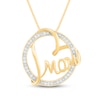 Thumbnail Image 0 of Diamond Heart Mom Necklace 1/10 ct tw 10K Yellow Gold 18"