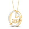 Thumbnail Image 2 of Diamond Heart Mom Necklace 1/10 ct tw 10K Yellow Gold 18"