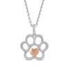 Thumbnail Image 1 of Diamond Paw Necklace Sterling Silver & 10K Rose Gold 18"