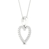 Thumbnail Image 3 of Diamond Heart Necklace 1/10 ct tw Round-Cut 10K White Gold 18"