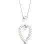 Thumbnail Image 4 of Diamond Heart Necklace 1/10 ct tw Round-Cut 10K White Gold 18"