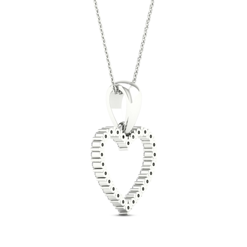 Main Image 4 of Diamond Heart Necklace 1/10 ct tw Round-Cut 10K White Gold 18"