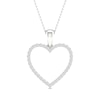 Thumbnail Image 1 of Diamond Heart Necklace 1/4 ct tw Round-Cut 10K White Gold 18"