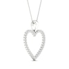 Thumbnail Image 3 of Diamond Heart Necklace 1/4 ct tw Round-Cut 10K White Gold 18"