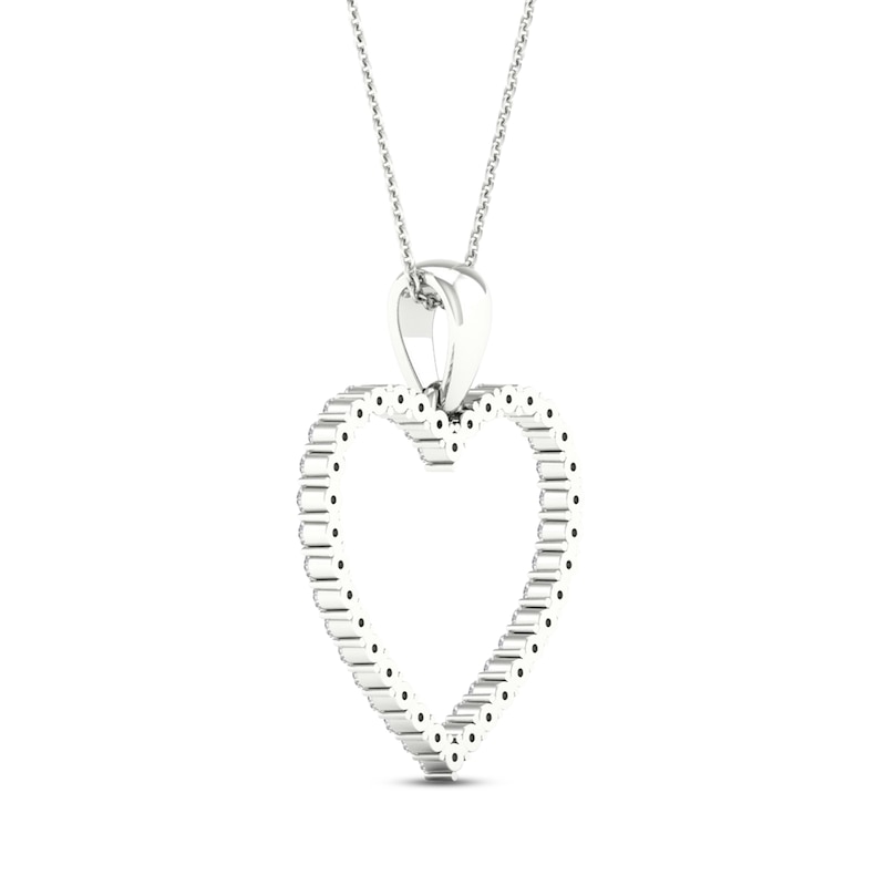Main Image 4 of Diamond Heart Necklace 1/4 ct tw Round-Cut 10K White Gold 18"