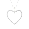 Thumbnail Image 1 of Diamond Heart Necklace 1/2 ct tw Round-cut 10K White Gold 18"