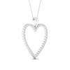 Thumbnail Image 3 of Diamond Heart Necklace 1/2 ct tw Round-cut 10K White Gold 18"