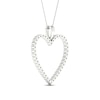 Thumbnail Image 4 of Diamond Heart Necklace 1/2 ct tw Round-cut 10K White Gold 18"
