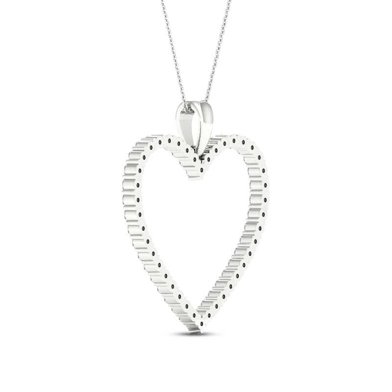 Main Image 4 of Diamond Heart Necklace 1/2 ct tw Round-cut 10K White Gold 18"
