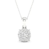 Thumbnail Image 1 of Diamond Halo Necklace 1/4 ct tw Round-Cut 10K White Gold 18"