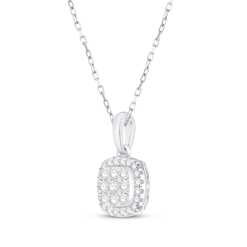 Main Image 2 of Diamond Necklace 1/4 ct tw Round-Cut 10K White Gold 18"