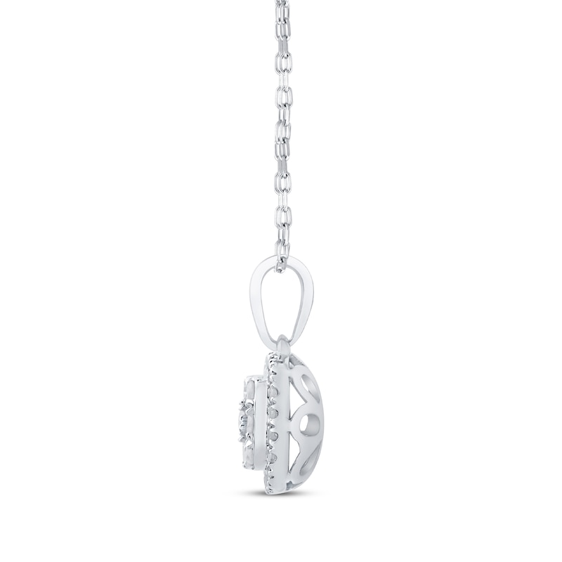 Main Image 3 of Diamond Necklace 1/4 ct tw Round-Cut 10K White Gold 18"