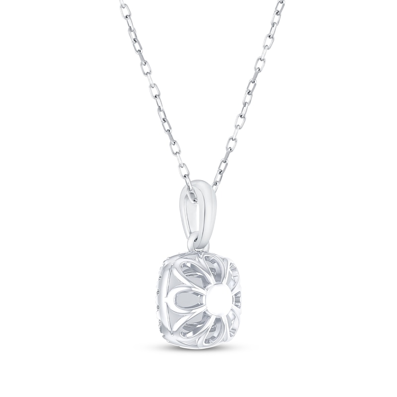 Main Image 4 of Diamond Necklace 1/4 ct tw Round-Cut 10K White Gold 18"
