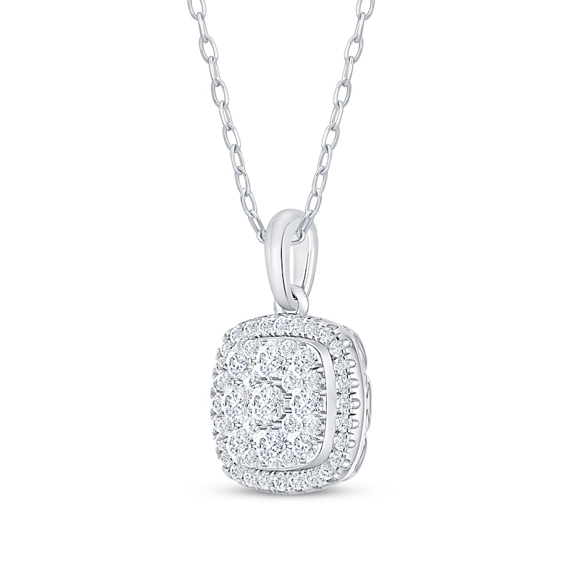 Main Image 2 of Diamond Necklace 1/2 ct tw Round-Cut 10K White Gold 18"