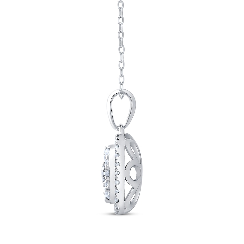 Main Image 3 of Diamond Necklace 1/2 ct tw Round-Cut 10K White Gold 18"