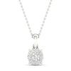 Thumbnail Image 1 of Diamond Halo Necklace 1/10 ct tw Round-Cut 10K White Gold 18"