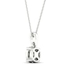 Thumbnail Image 4 of Diamond Halo Necklace 1/10 ct tw Round-Cut 10K White Gold 18"