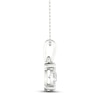 Thumbnail Image 3 of Diamond Halo Necklace 1/2 ct tw Round-Cut 10K White Gold 18"