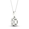 Thumbnail Image 4 of Diamond Halo Necklace 1/2 ct tw Round-Cut 10K White Gold 18"