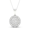 Thumbnail Image 1 of Multi-Diamond Necklace 1 ct tw Round-Cut 10K White Gold 18&quot;