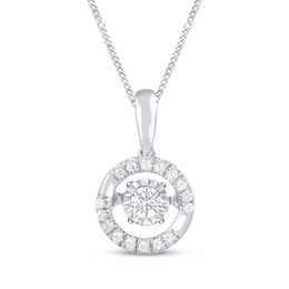 Unstoppable Love Diamond Necklace 1/6 ct tw Round-Cut Sterling Silver 19&quot;