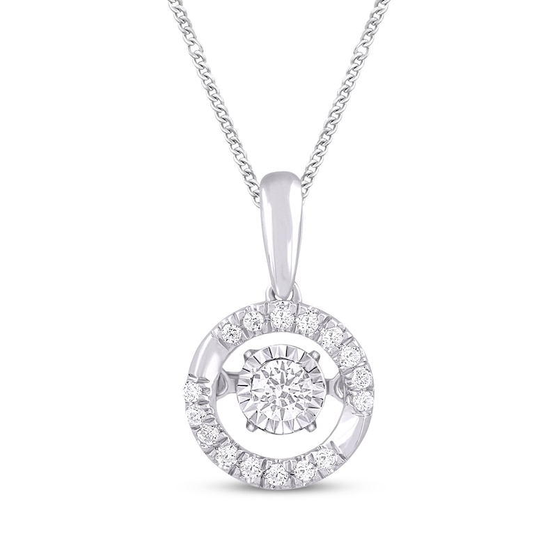 Unstoppable Love Diamond Necklace 1/6 ct tw Round-Cut Sterling Silver 19"